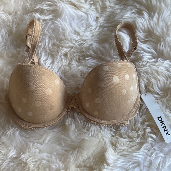 DKNY Beige Polka Dot Bra, 34DD - Picture 1 of 6